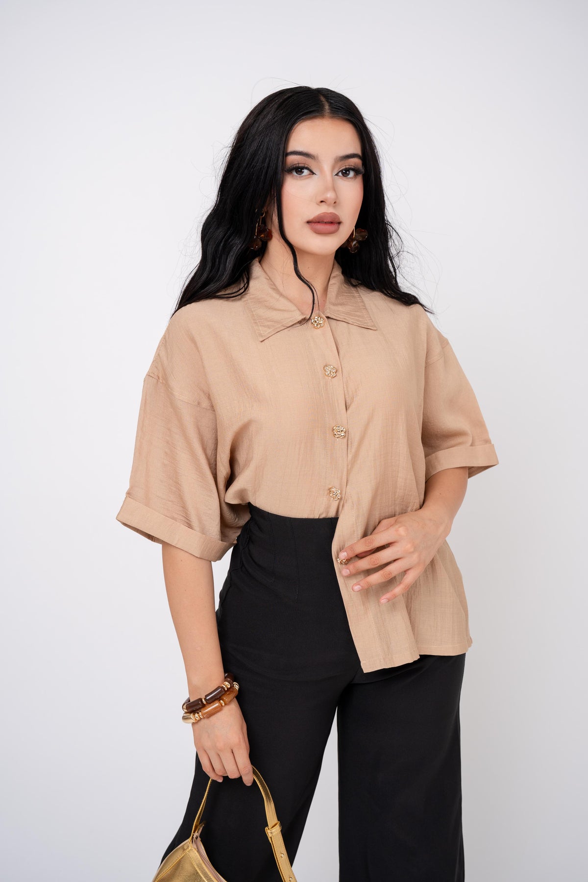 CAMISERA OVER CUFFED SLEEVE/ DA6234
