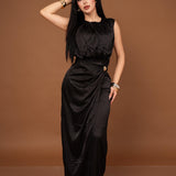 VESTIDO COLUMNA DRAPEADO / DA6369