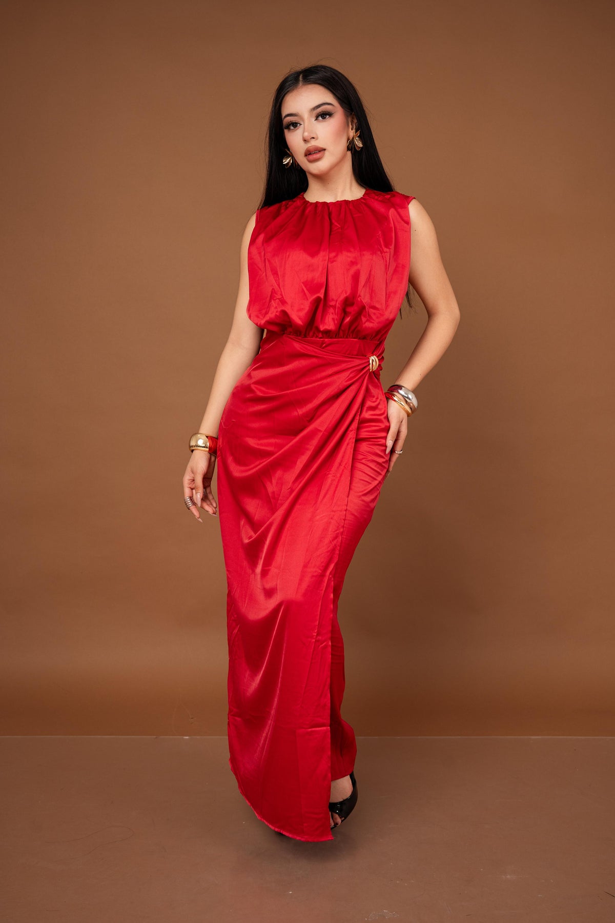 VESTIDO COLUMNA DRAPEADO / DA6369