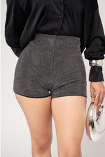 Short De Brillos Con Strech color Plata | ZAIVA