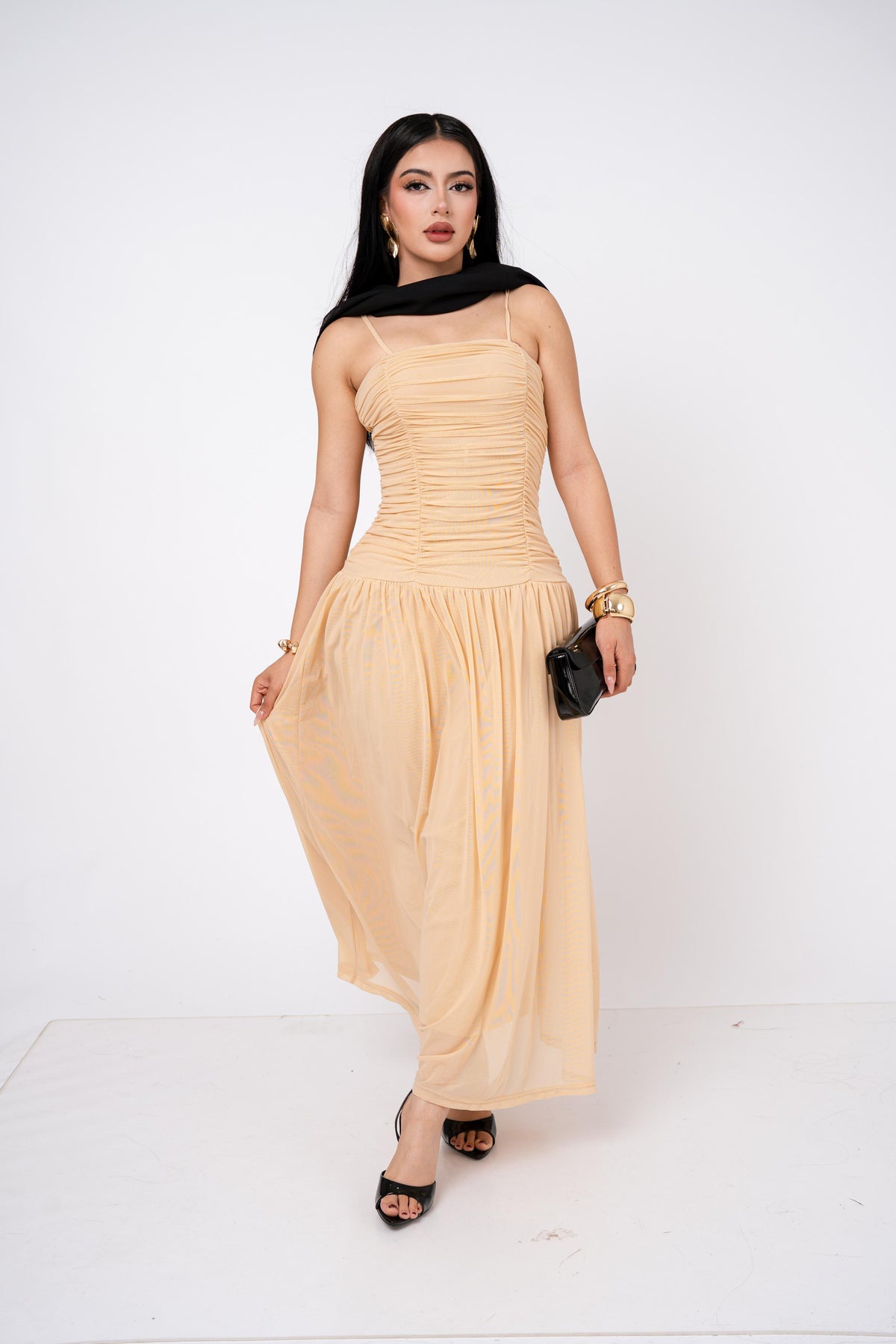 Maxivestido Drop Waist Mesh por mayoreo — ZAIVA (vista 4)