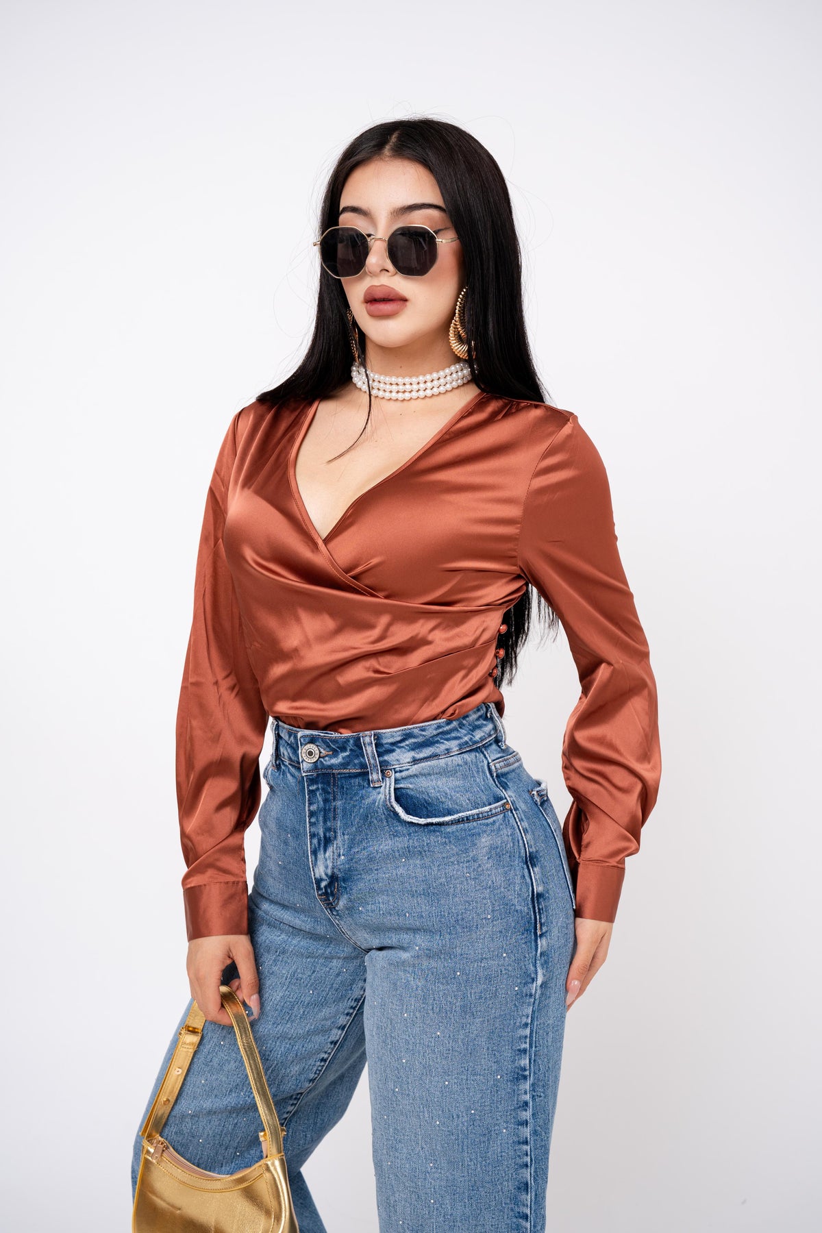 Blusa Wraped V por mayoreo — ZAIVA (vista 3)