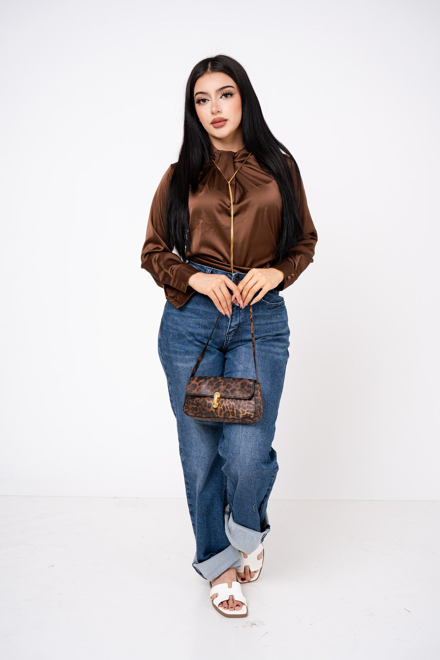 Blusa High Neck · foto 3 · Blusa High Neck Satinada por mayoreo — ZAIVA (vista 3)