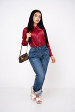 Blusa High Neck Satinada por mayoreo — ZAIVA (vista 5)