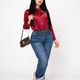 Blusa High Neck Satinada por mayoreo — ZAIVA (vista 5)