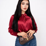 Blusa High Neck Satinada por mayoreo — ZAIVA (vista 6)