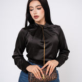 Blusa High Neck Satinada por mayoreo — ZAIVA (vista 7)