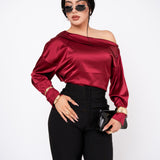 Blusa Satin Off Shoulder por mayoreo — ZAIVA