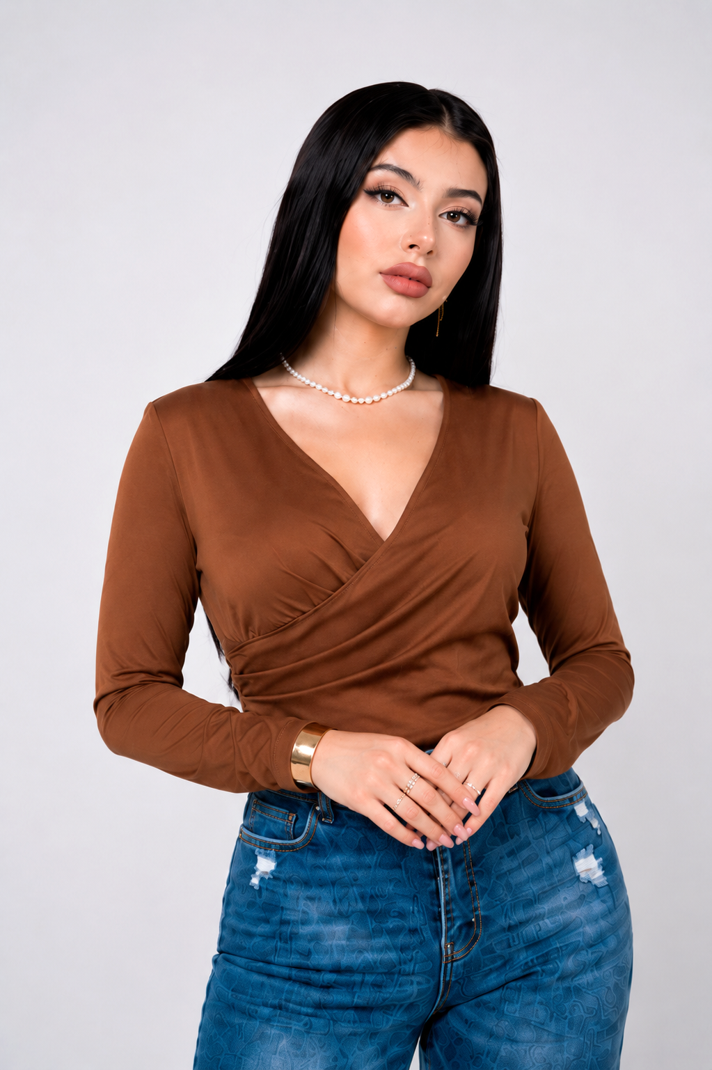 Pantiblusa Vneck Crossed por mayoreo — ZAIVA (vista 7)
