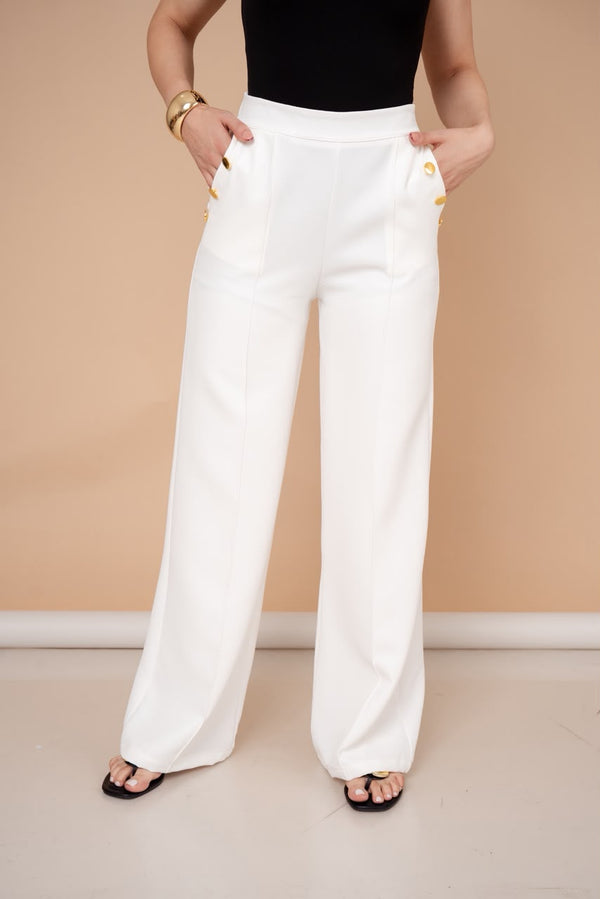 Pantalon De Vestir en blanco