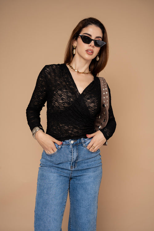 Top Encaje Surplice