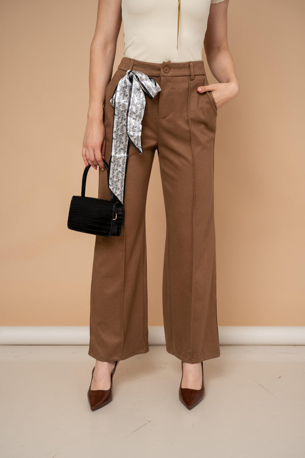 Pantalón Tailored Wide Leg en marrón