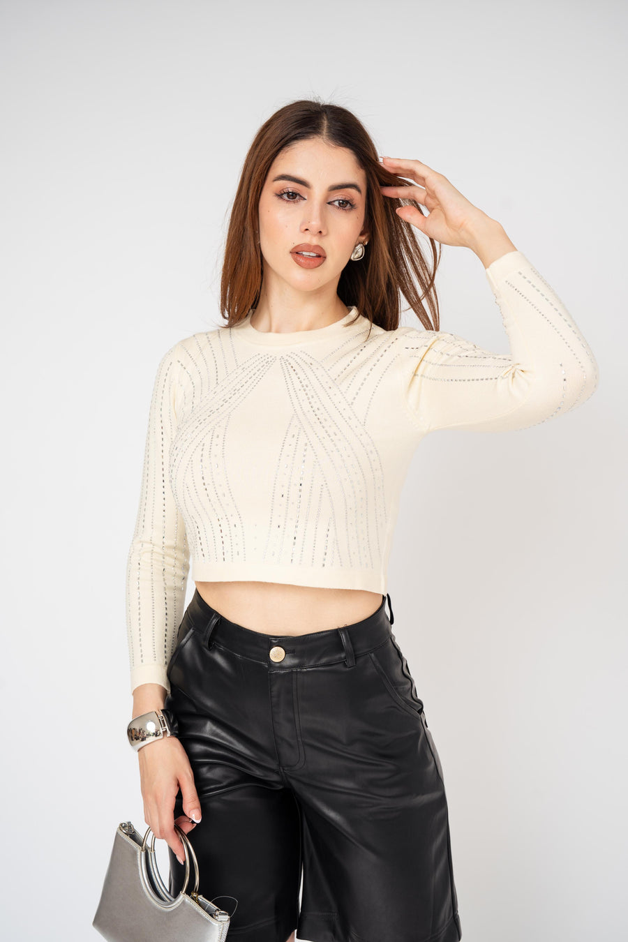 Suetér Cropped Shimmer · foto 3