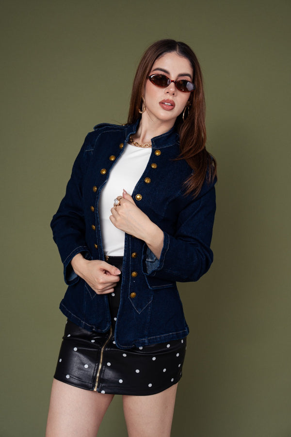 Chaqueta Denim Napoleon Premium Con Botones Dorados · foto 1