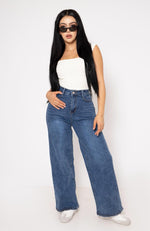Pantalon Straight Mezclilla Stretch | ZAIVA