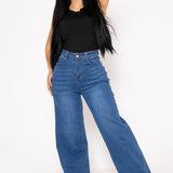 Pantalon Holgado Mezclilla Stretch | ZAIVA