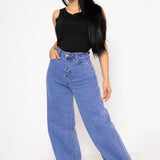 Pantalon Holgado Mezclilla Stretch | ZAIVA