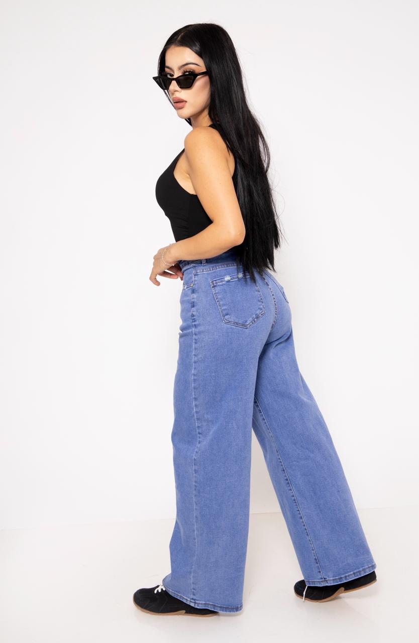 Pantalon Holgado Mezclilla Stretch | ZAIVA