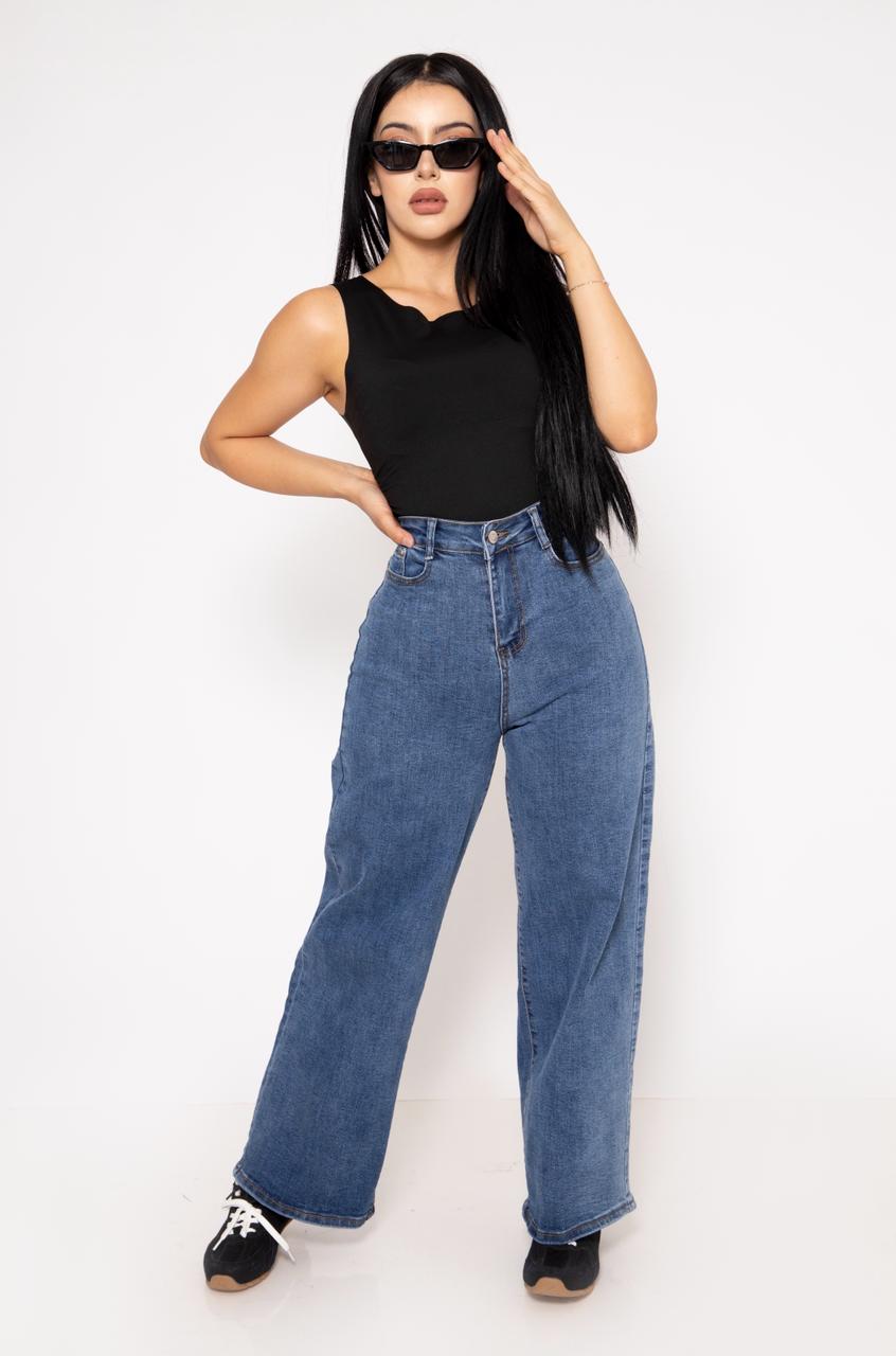Pantalon Holgado Mezclilla Stretch | ZAIVA