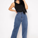 Pantalon Holgado Mezclilla Stretch | ZAIVA