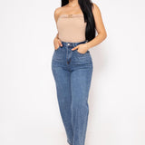 Pantalon Holgado Brillos Mezclilla Stretch 6128 | ZAIVA