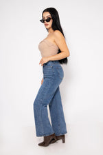 Pantalon Holgado Brillos Mezclilla Stretch 6128 | ZAIVA