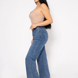 Pantalon Holgado Brillos Mezclilla Stretch 6128 | ZAIVA