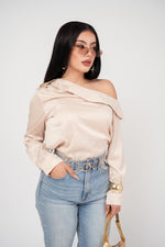 BLUSA ASIMETRICA SATIN ONE SHOULDER / DA6458