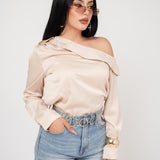 BLUSA ASIMETRICA SATIN ONE SHOULDER / DA6458