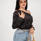 BLUSA ASIMETRICA SATIN ONE SHOULDER / DA6458