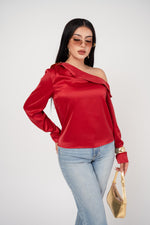 BLUSA ASIMETRICA SATIN ONE SHOULDER / DA6458