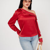 BLUSA ASIMETRICA SATIN ONE SHOULDER / DA6458