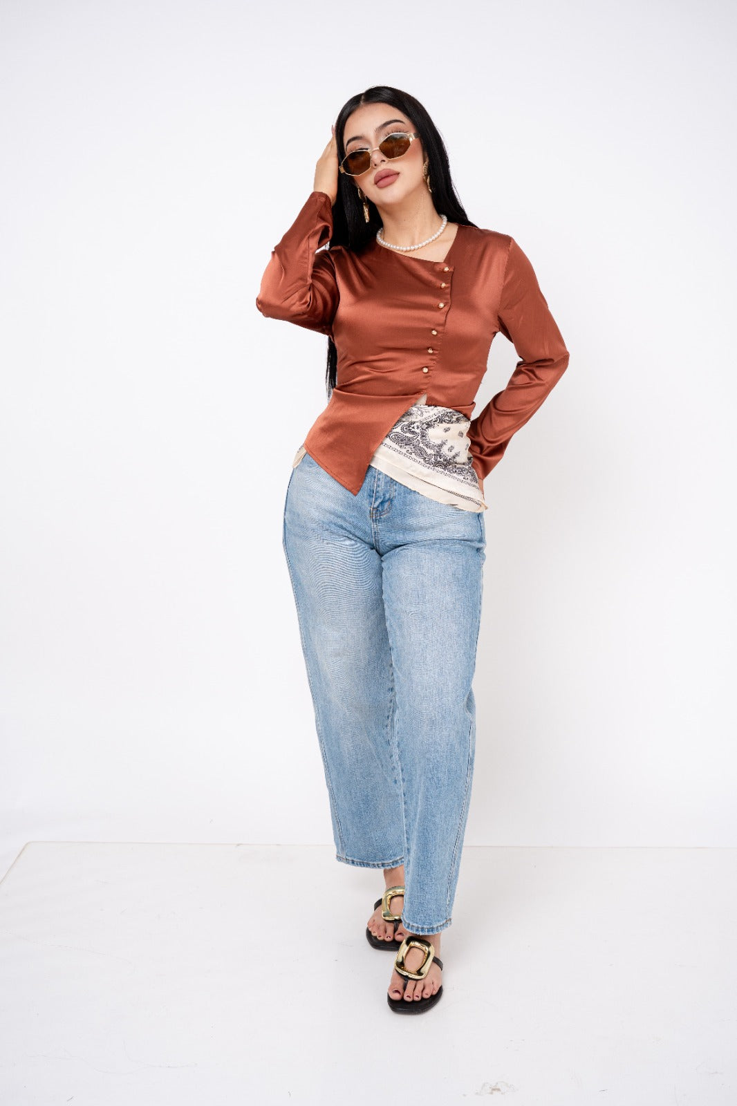 Blusa Asimetric Satín por mayoreo — ZAIVA (vista 6)