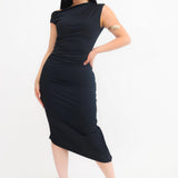 Vestido Bodycon Hombro Asimetrico color Negro | ZAIVA