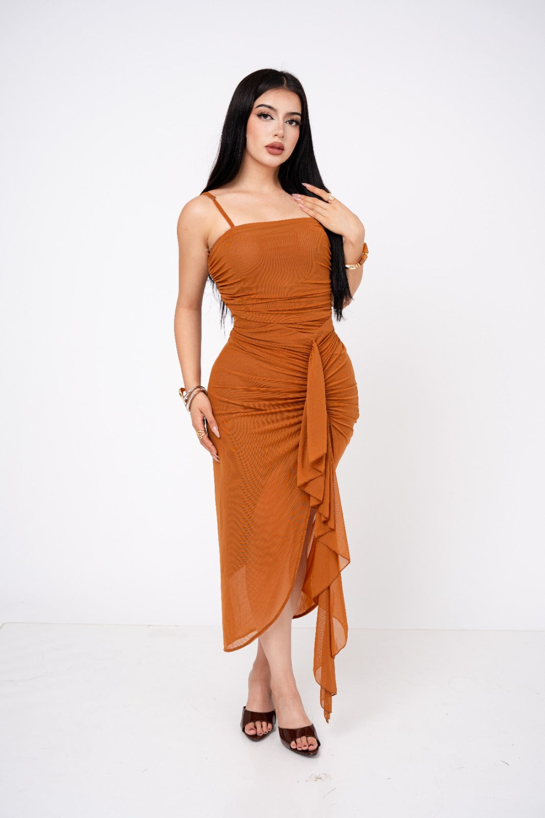 Vestido Mesh Waterfall Hem por mayoreo — ZAIVA (vista 9)