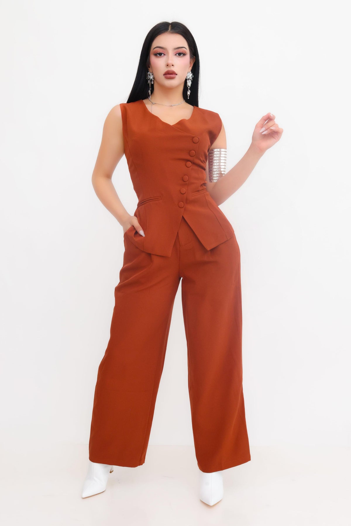 Duo Set Sastre color Cafe Rojo | ZAIVA