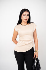 Blusa Elegante Manga Muscle Tee color Apricot | ZAIVA