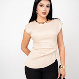 Blusa Elegante Manga Muscle Tee color Apricot | ZAIVA