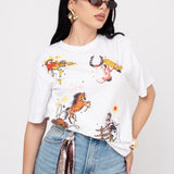 Playera Estampada Con Estoperol De Piedra color Blanco | ZAIVA