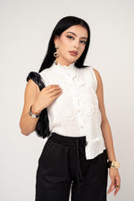 Blusa Bordada Formal color Blanco | ZAIVA