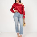 BLUSA ASIMETRICA SATIN ONE SHOULDER / DA6458