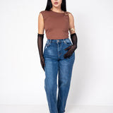Crop Top Stretch Con Hebilla | ZAIVA