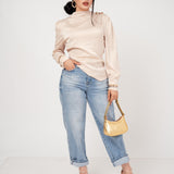 BLUSA MANDARIN NECK SATÍNADA/ DA6459