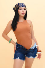 Body Tank Stretch color Camel | ZAIVA