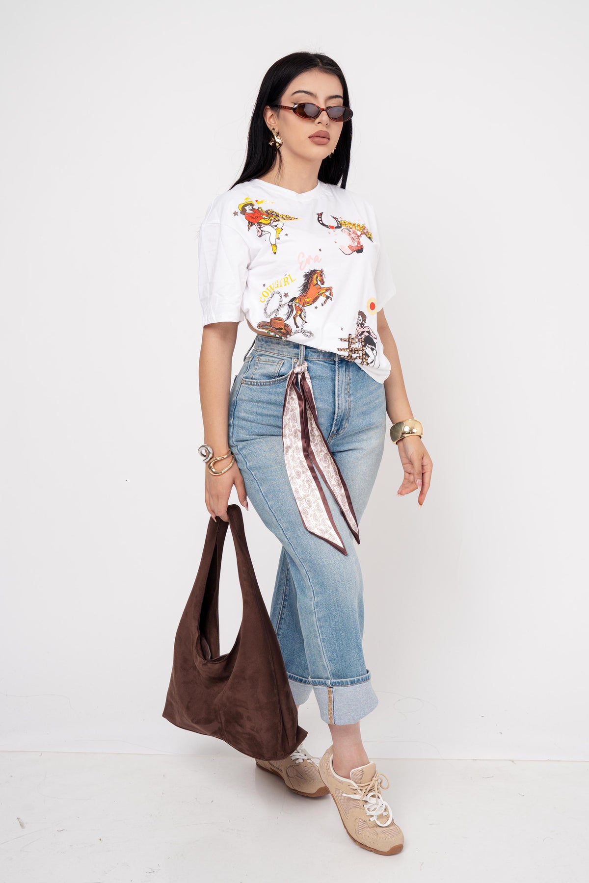 Playera Estampada Con Estoperol De Piedra | ZAIVA