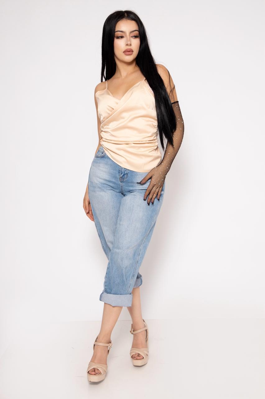 Top Satin Tirantes Con Pliegue Al Costado | ZAIVA