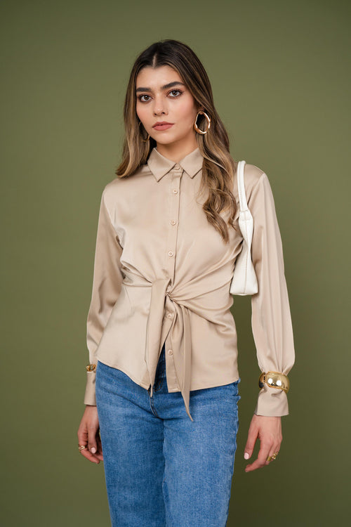Camisa Nude Tie
