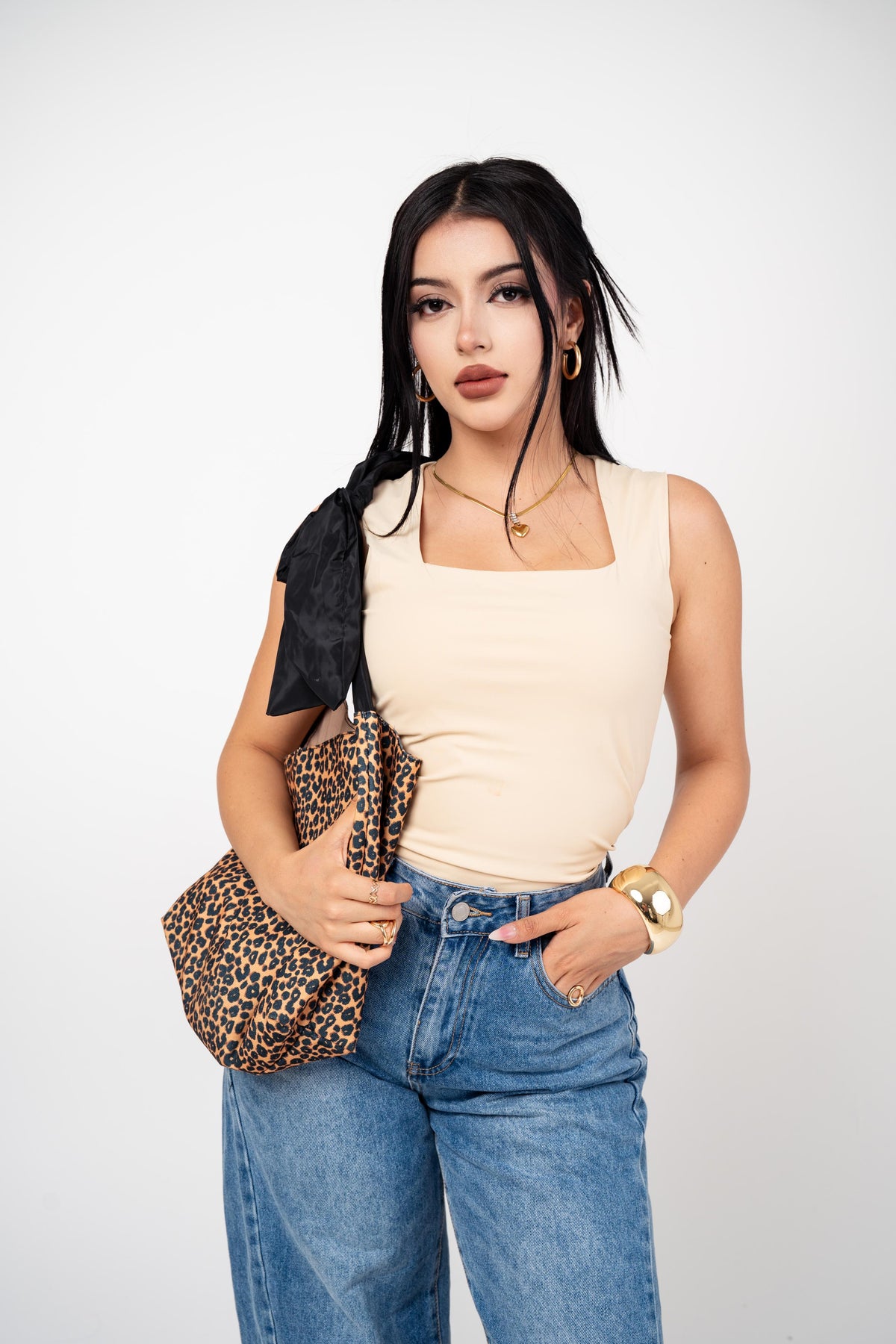 Toptank Escote Cuadrado color Beige Claro | ZAIVA