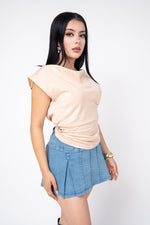 Blusa Cuello Cowl color Beige | ZAIVA