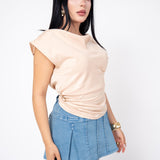 Blusa Cuello Cowl color Beige | ZAIVA